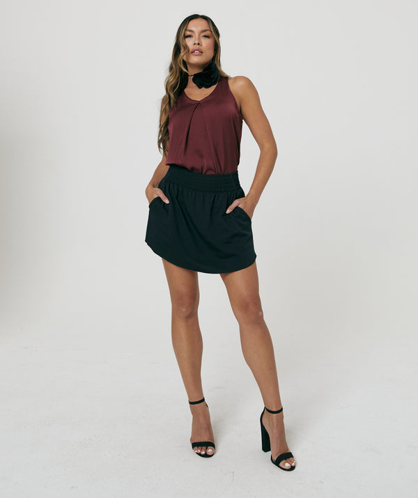 Model is 5’9, wears bra size 32C, SheBird size 2 | Dark Cherry #color_dark cherry