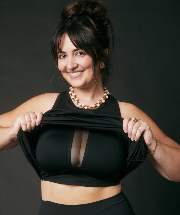Model is 5’8, wears bra size 36DD, SheBird size 5 | Jet Black #color_jet black