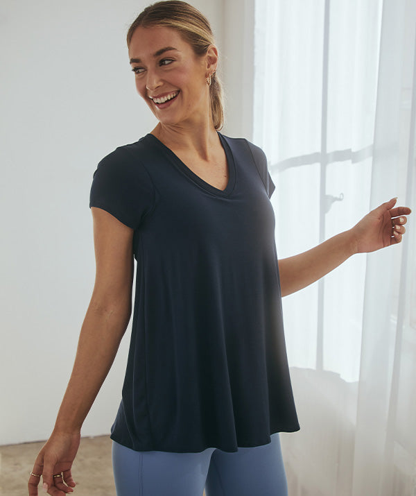 Model is 5’8, wears bra size 34B, SheBird size 2 | #color_navy