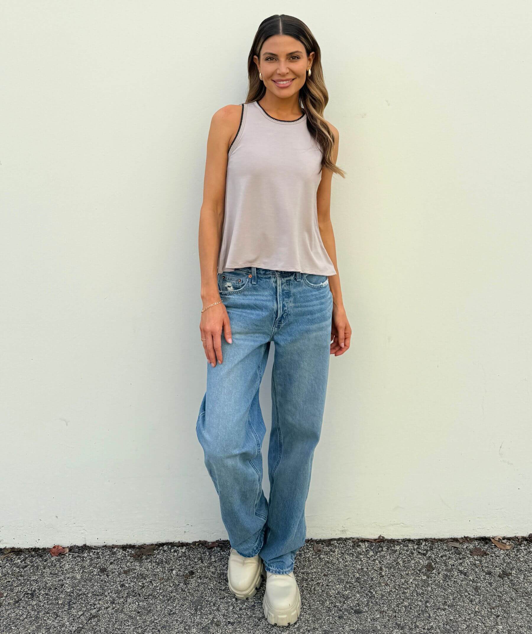 Model is 5'8, wears SheBird size 2| Sand #color_sand