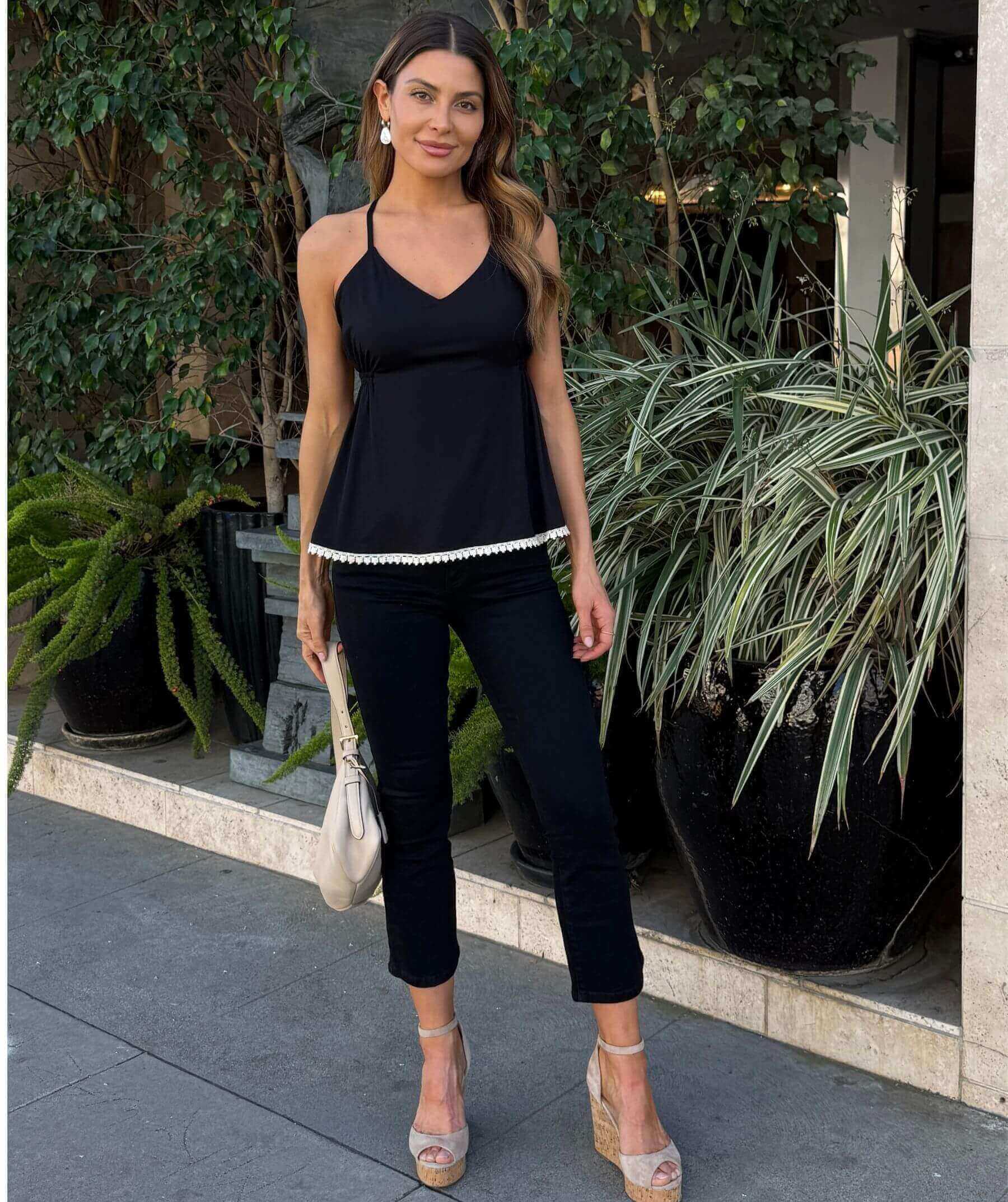 The Strappy V-Neck Bra Top with Trim