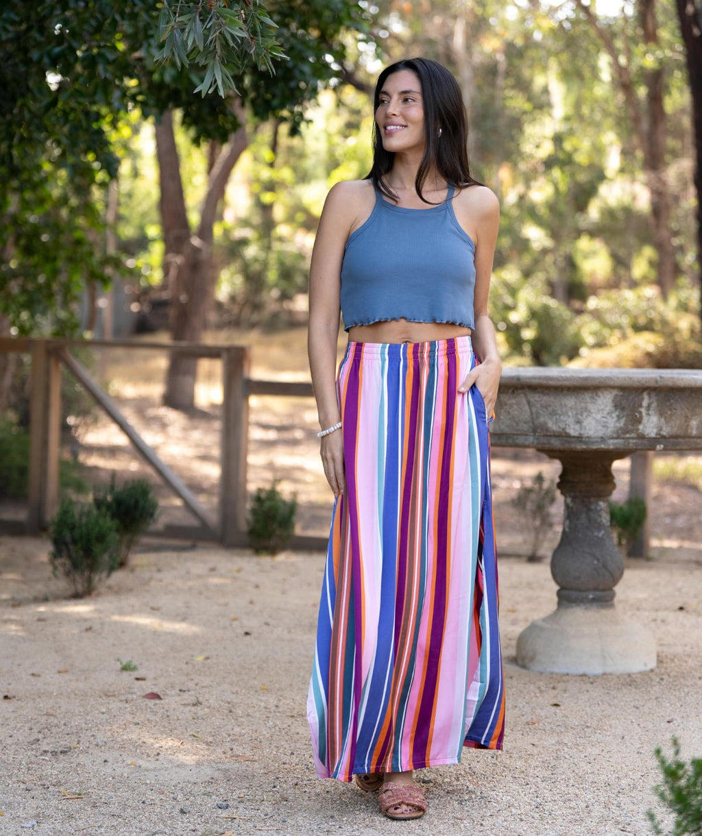 Cabana Stripe Maxi Skirt