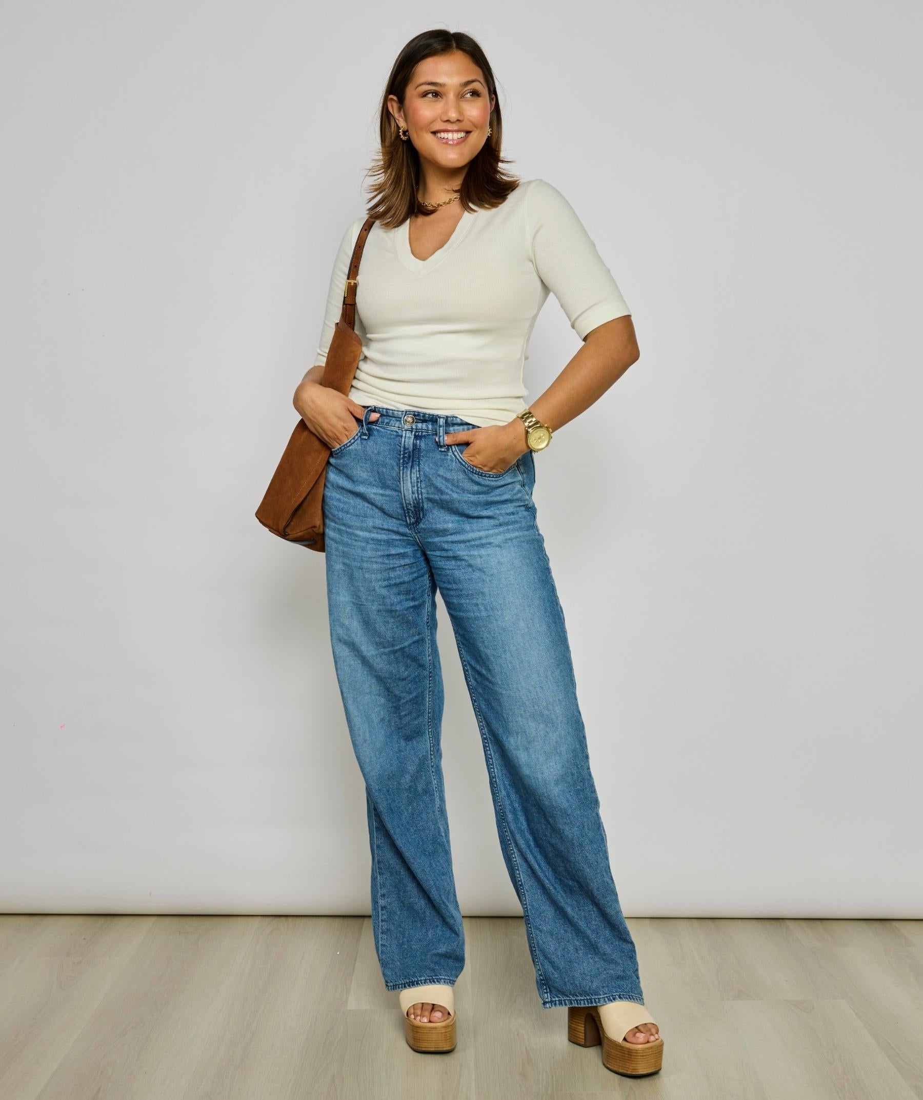 Our model is 5'7, bra size 34C, wears SheBird size 2| Bone #color_bone