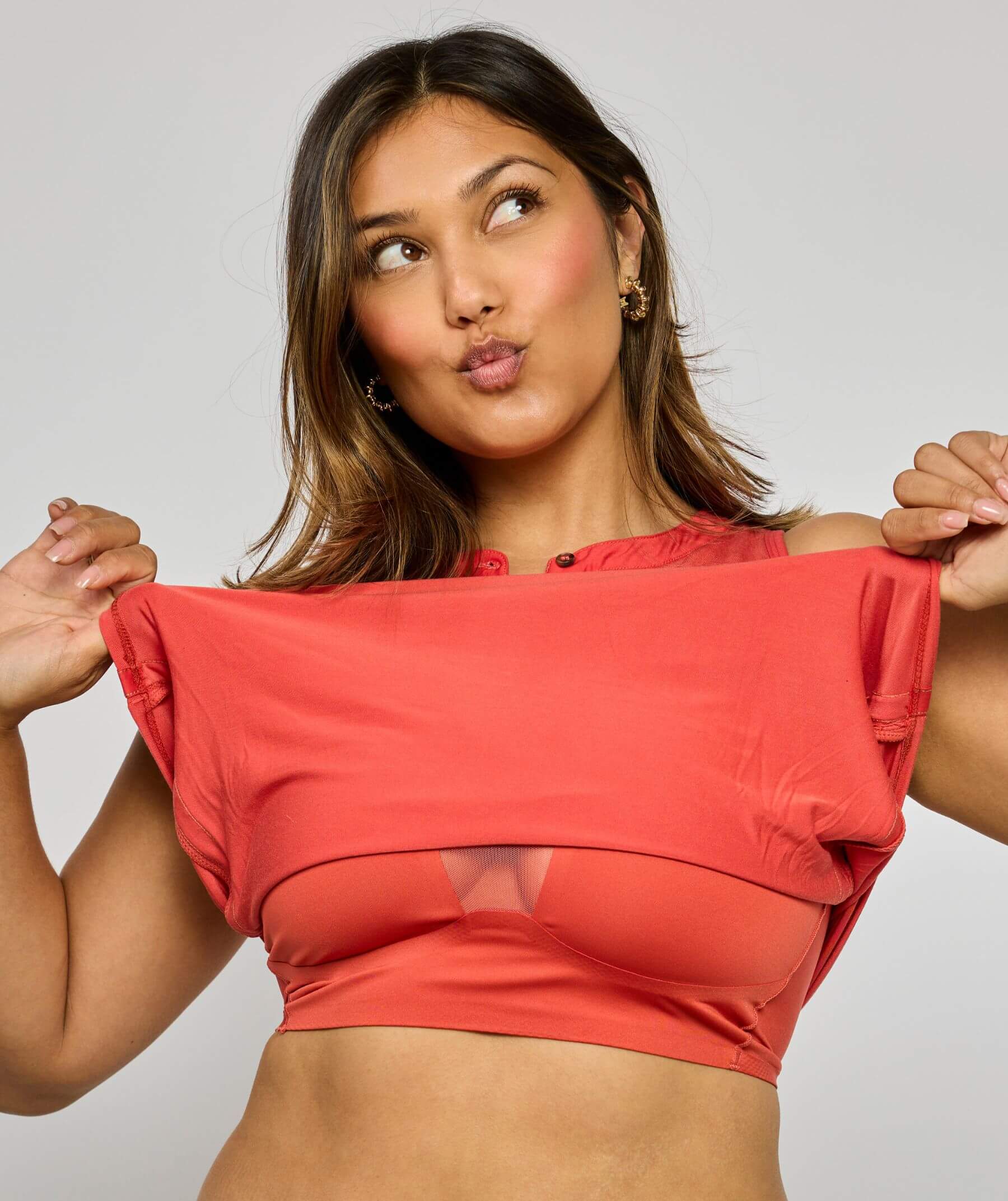 Sheila Henley Sleeveless Top With Built-in Bra