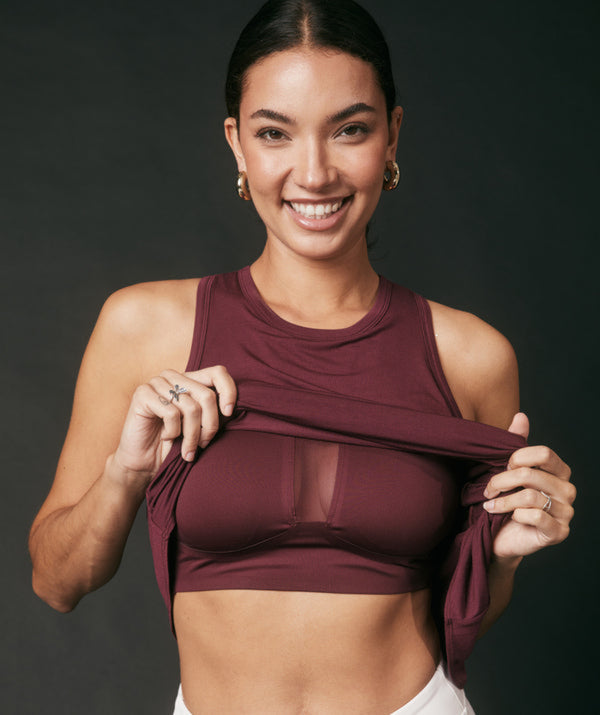 Essential Built-in Bra Tank | Dark Cherry