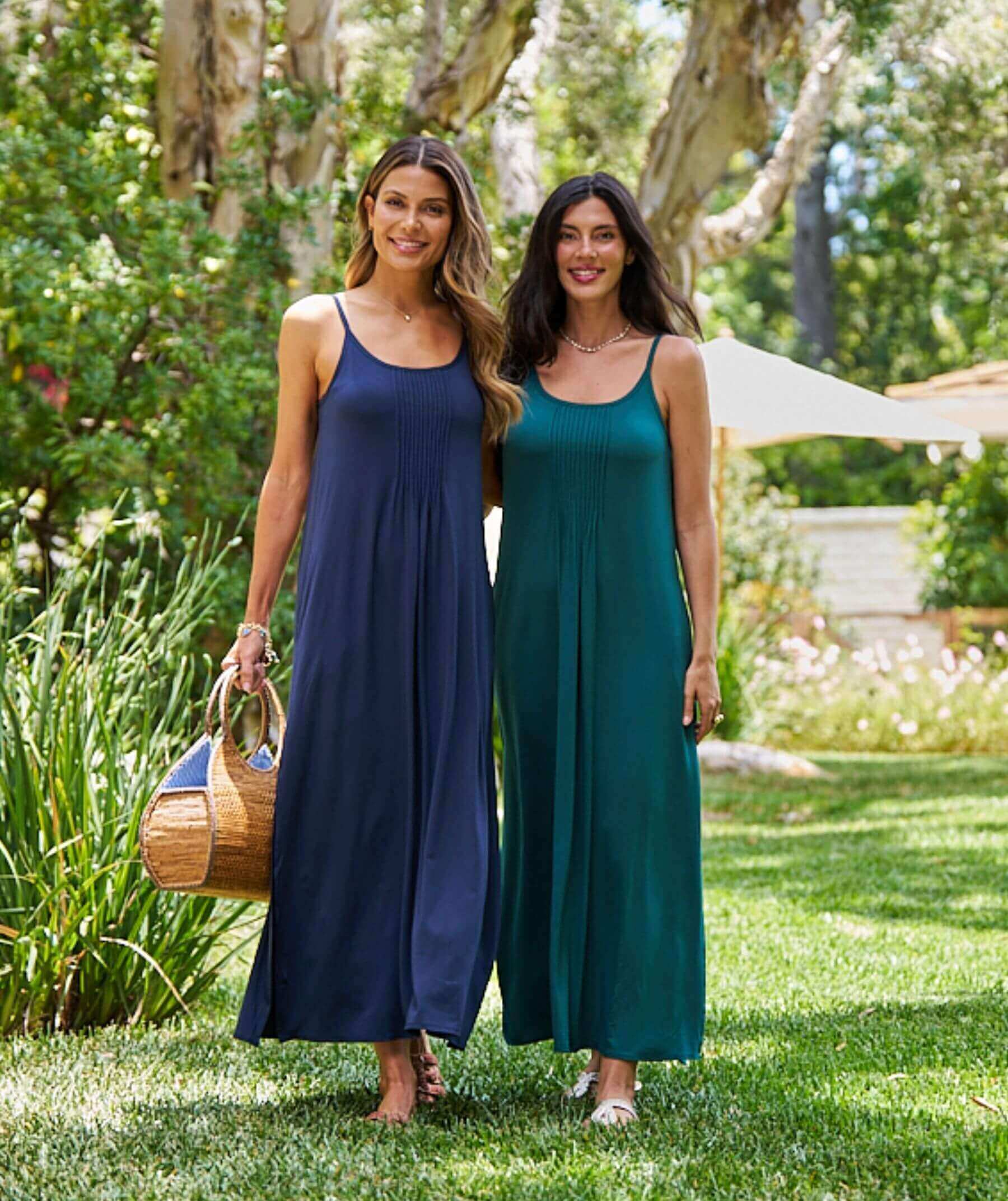 Pintuck Maxi Bra Dress