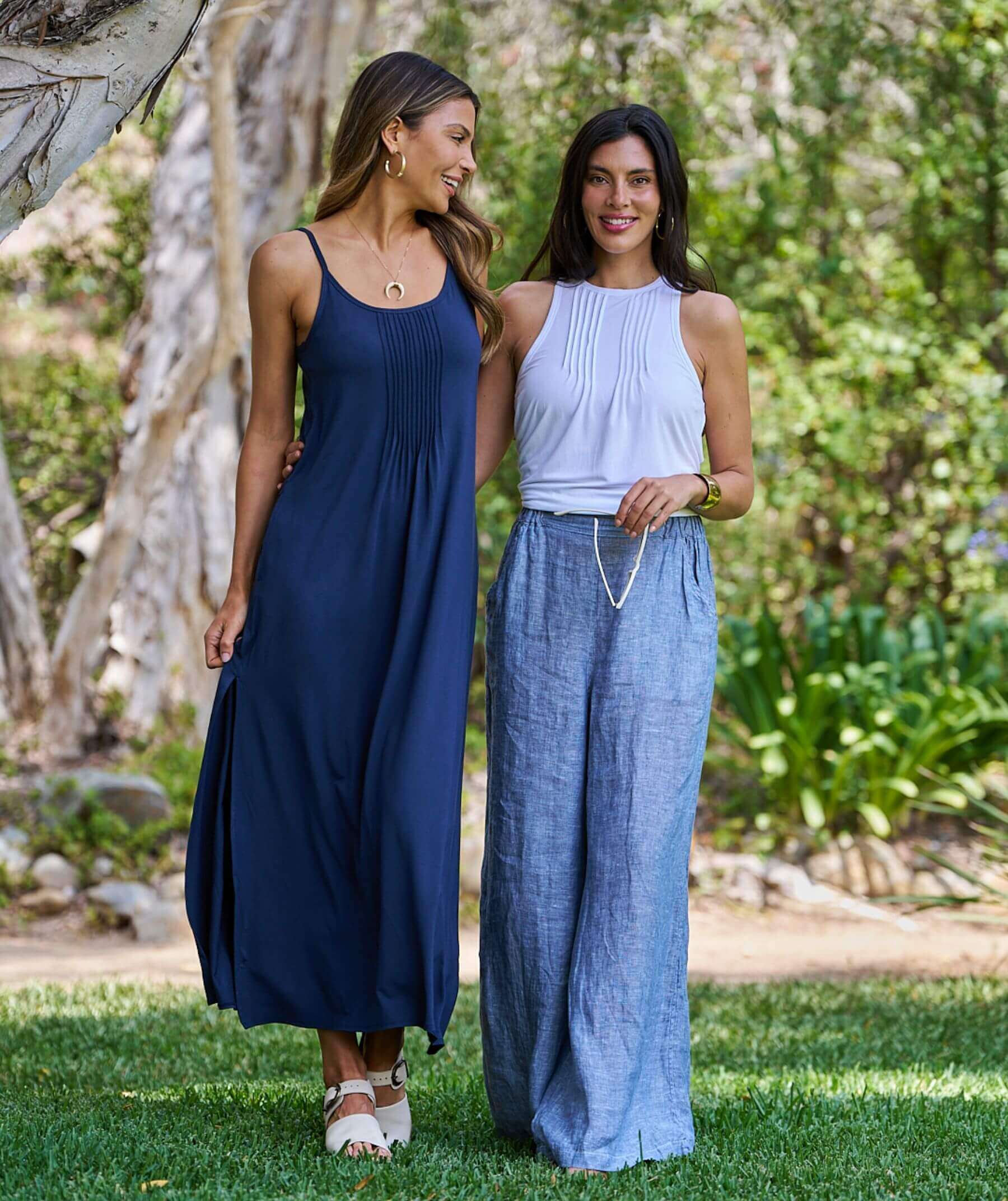 ● MARRON EDITION ● Navy Pintuck Dress Pintuck Maxi Bra Dress